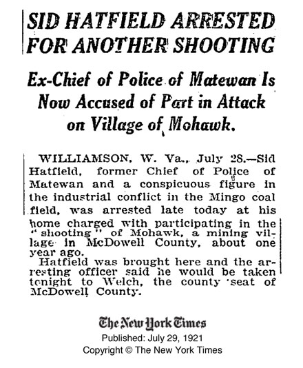 Sid Hatfield.  Matewan.